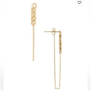 Natalie B Jewelry Lennox Chain Earrings in Gold
